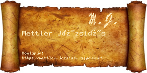 Mettler Józsiás névjegykártya